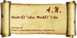 Andráska Medárda névjegykártya